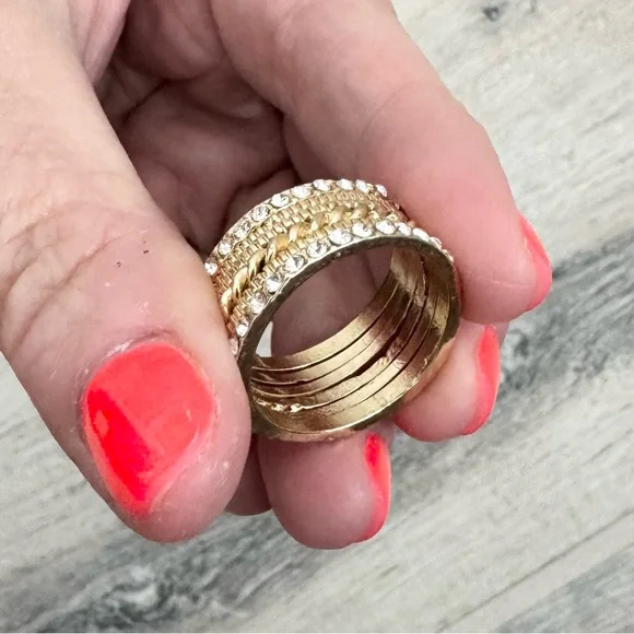 Gold Stackable Rings - Picture 4 of 5
